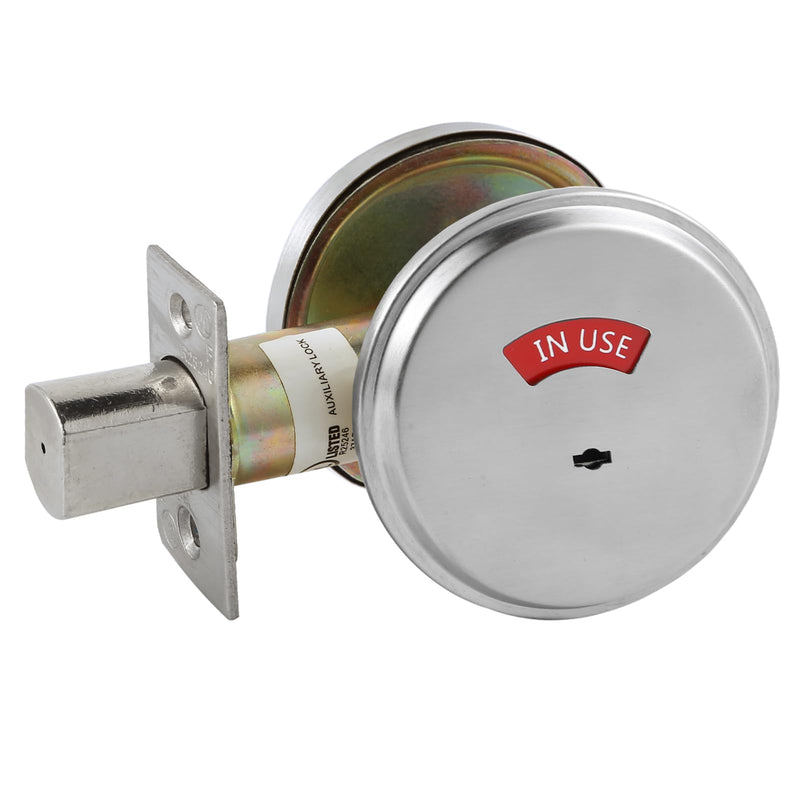 in-Use/Vacant Commercial Deadbolt, Heavy Duty Satin Chrome Grade 2 Privacy Indicator Deadbolt for Bathroom/Office, UL3 Hour Fire Rated, Left&Right Handed, 2 3/4" Backset 1