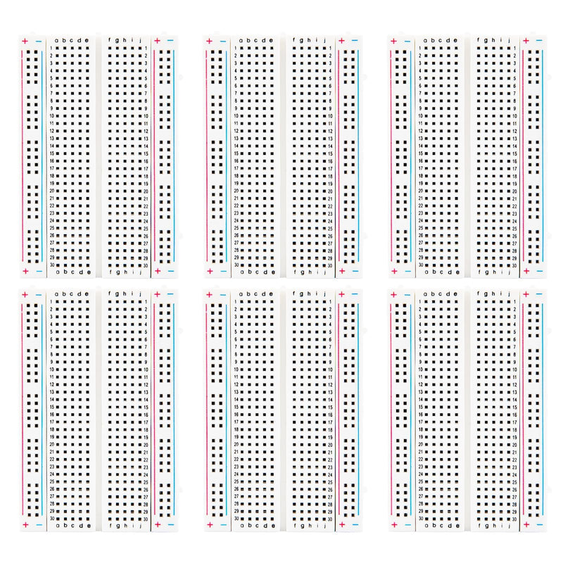 ELEGOO 6PCS 400 Point Breadboard Kit Solderless Breadboards for Arduino Project Small Bread Board Electronics for Circuits PCB Prototype Board