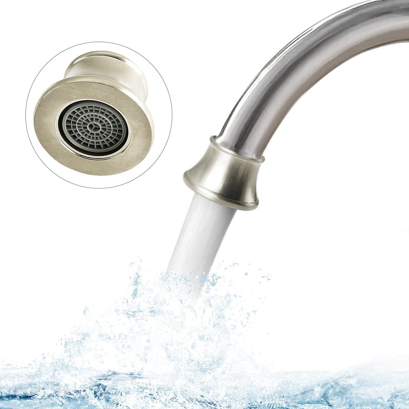 Faucet Aerator Compatible with Moen 116618BN, Faucet Parts High Flow Sink Aerator Replacement for Shower Bathroom Kitchen 2.2 Gallon Per Minute,Brushed Nickel Finish Brushed Nickel
