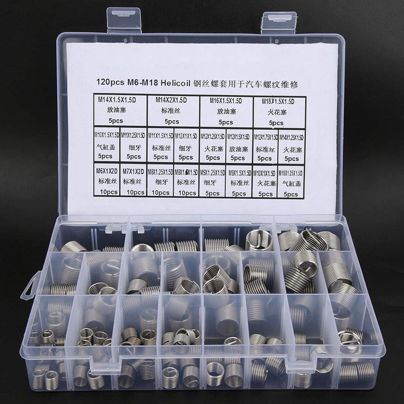 Thread Repair Tool, 300 Pcsset M6- Stainless Steel Metric Thread Repair Insert Kit Hardware Parts for Car Thread Repair, Tapping Inserts