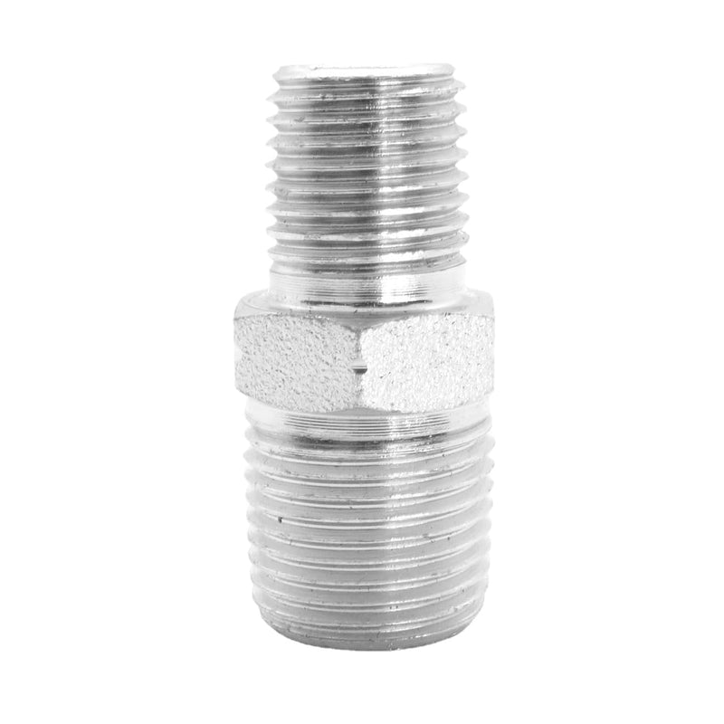 1 Piece 3/8" x 1/4" Male NPT Hex Nipple Plated Steel Hydraulic Fitting Adapter 3/8 NPT x 1/4 NPT