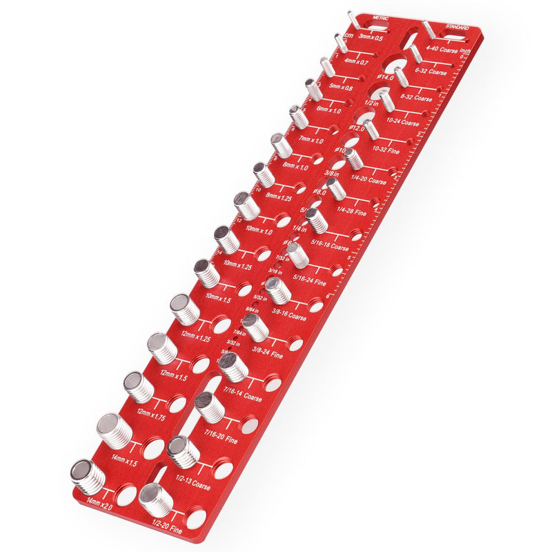 Thread Checker, 30 Nut and Bolt Thread Checker, Bolt Size and Thread Gauge, Bolt and Nut Identifier Gauge with 15 Standard & 15 Metric &19 Drill Bit Gauge,Screw Size Gauge