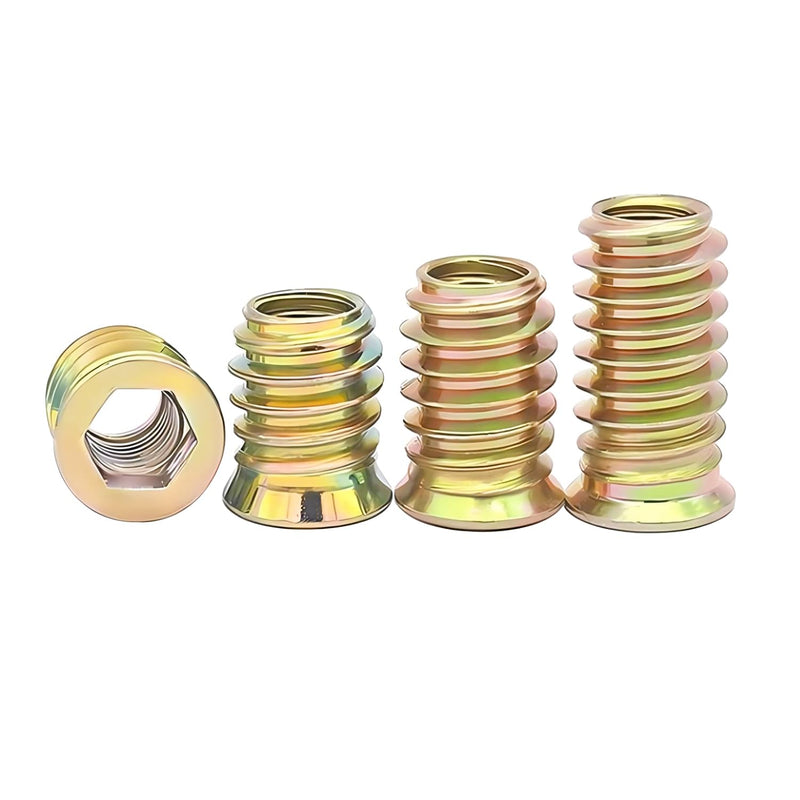 20 Pcs Threaded Insert, Hex Drive Threaded Inserts for Wood, Furniture Nuts, Hex Socket Drive M4x10mm, Wood Inserts M4 x 10