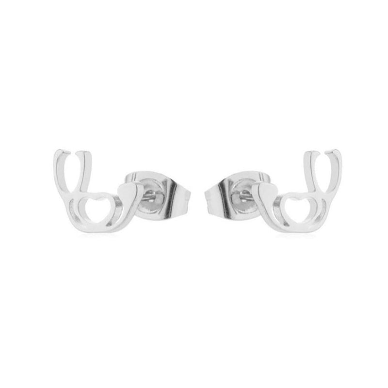 Tiny Stethoscope Stud Earrings Nursing Medical Life Line Pulse Earrings Dainty Stethophone Heartbeat Earrings Nurse's Day Gift for Nurse Doctor Medical Students silver stethoscope