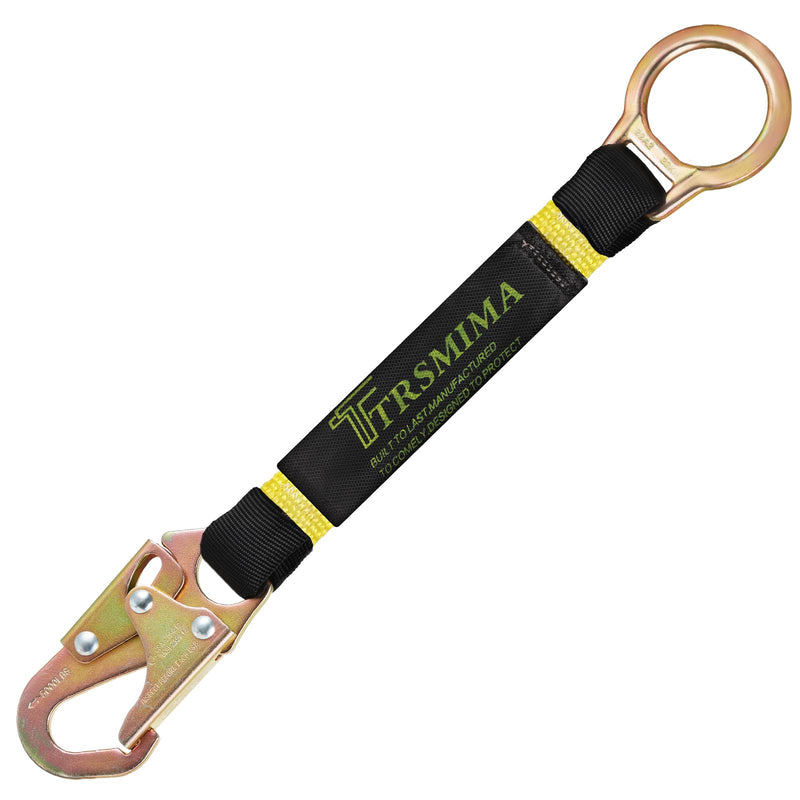 TRSMIMA Safety Harness Extension Lanyard - 18”D-ring Extender Fall Protection Arrest System with Snap Hook Connector Ring ANSI Compliant