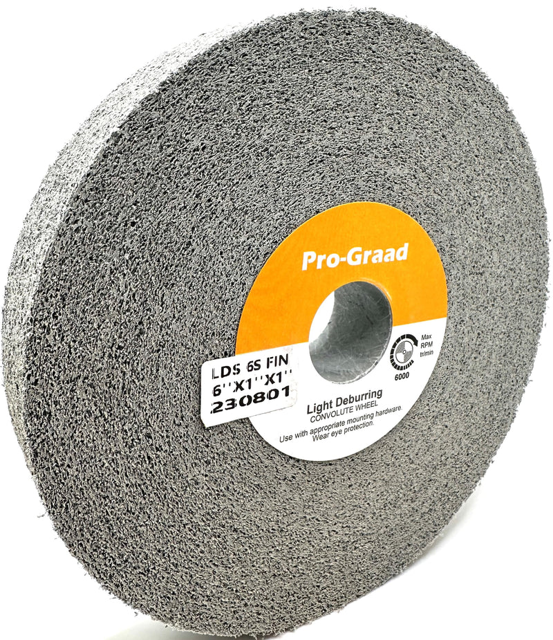 Light Deburring Wheel - 6" x 1" x 1" 6S Fine Grit - Silicon Carbide – Light Deburring, Finishing and Polishing Wheel – 01660 - Convolute - (1 Pack)