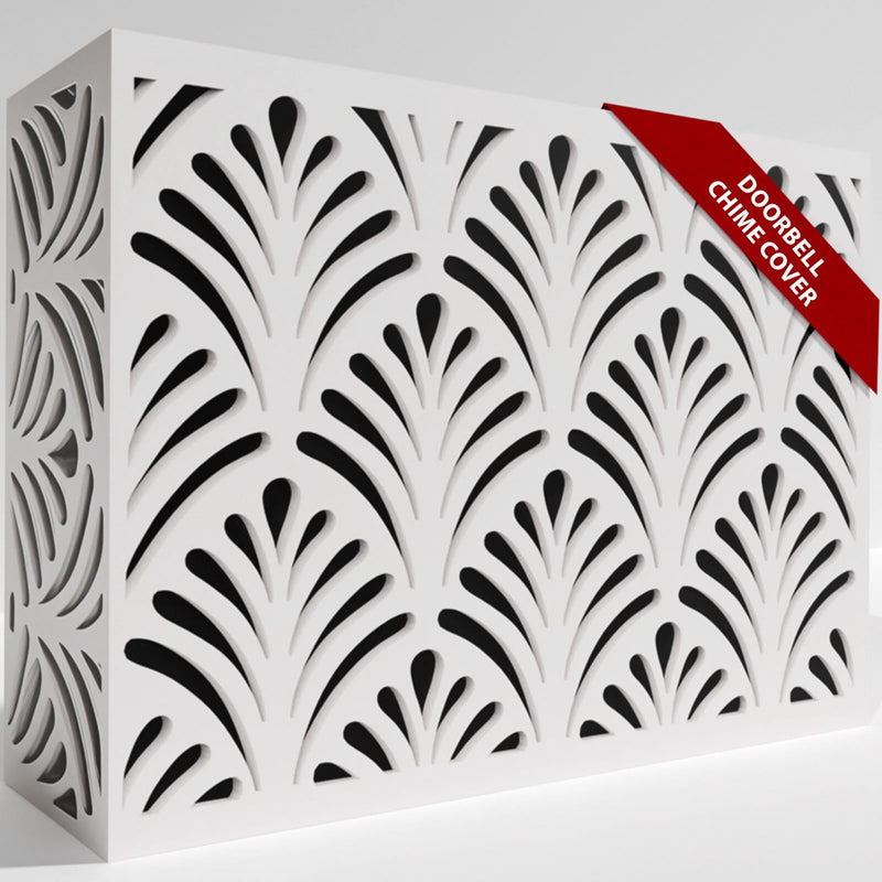 Doorbell Chime Cover Box Only, Aesthetic Wooden Door Bell Chime Box Design Cover for Home Upgrades, Easy Install Decorative Doorbell Cover Box Only, Universal Fit Door Bell Cover, White