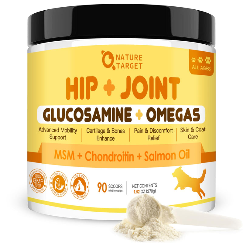 Glucosamine for Dogs - Joint Supplement for Dogs, Chondroitin, MSM, Turmeric, Omega 3 for Dogs, Support Hip and Joint Mobility - Dog Joint Pain Relief, Dog Joint Supplement Large Breed, 9.52 Oz 90 Scoops - PawsPlanet Australia