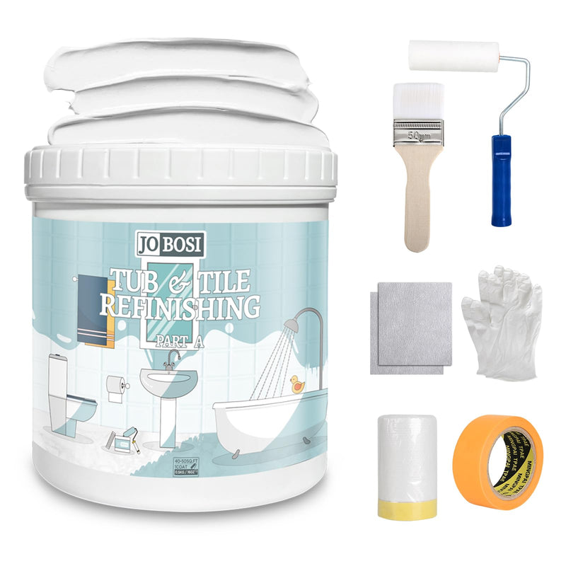 Waterbased Tile Paint and Tile Refinishing Kit 16.0 Fl Oz， Quick-Dry TilePaint for Wall ，Floor, Sink Bathtub Paint for Bathroom, Kitchen, Toilets, Water Based，25-30sq.ft 16 Ounce (Pack of 1) White