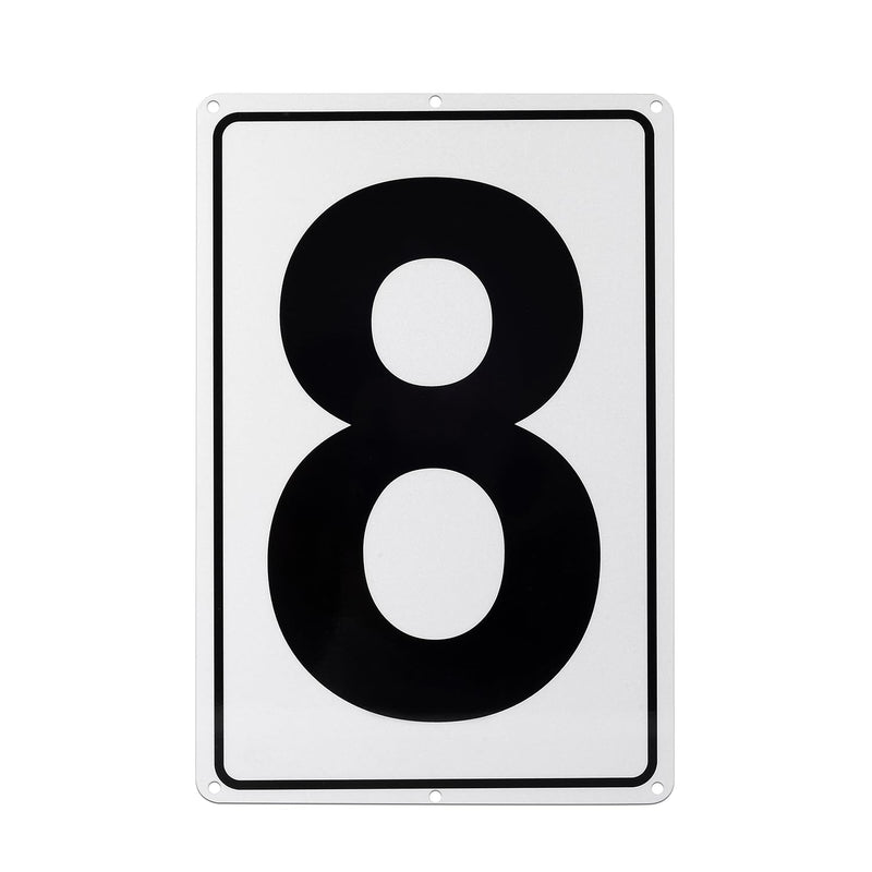 Kichwit Metal House Numbers Address Sign Reflective Aluminum Mailbox Number, 10 x 7 Inches, Number 8