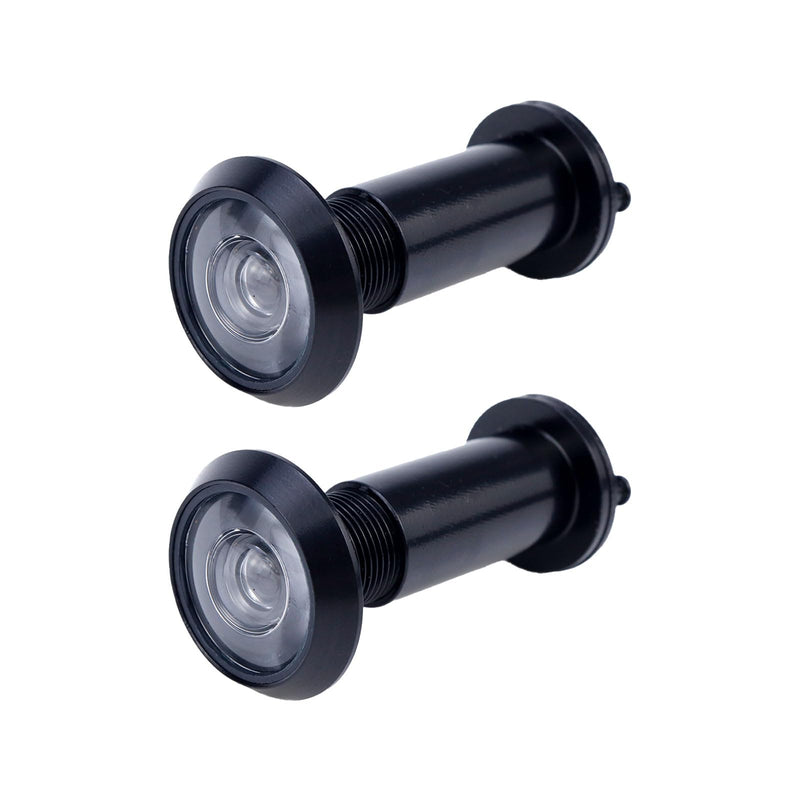2Pcs Door Viewers Peephole 200 Degree Zinc Alloy with Optical Glass Lens,Durable Door Viewer for Home Office Hotel,Black Black