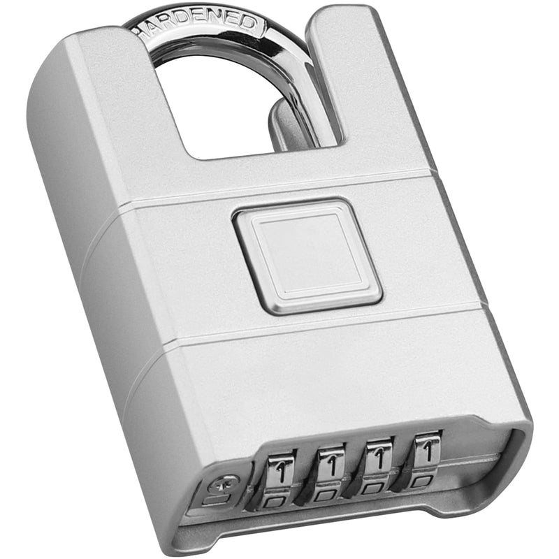 Heavy Duty Combination Padlock, Diyife Large Outdoor Padlock [Wrapped Beam] High Security, One-Touch Unlocking, Design of Hidden Password Suitable for Locker, Home, School, Garage, Gate (Silver) Silver