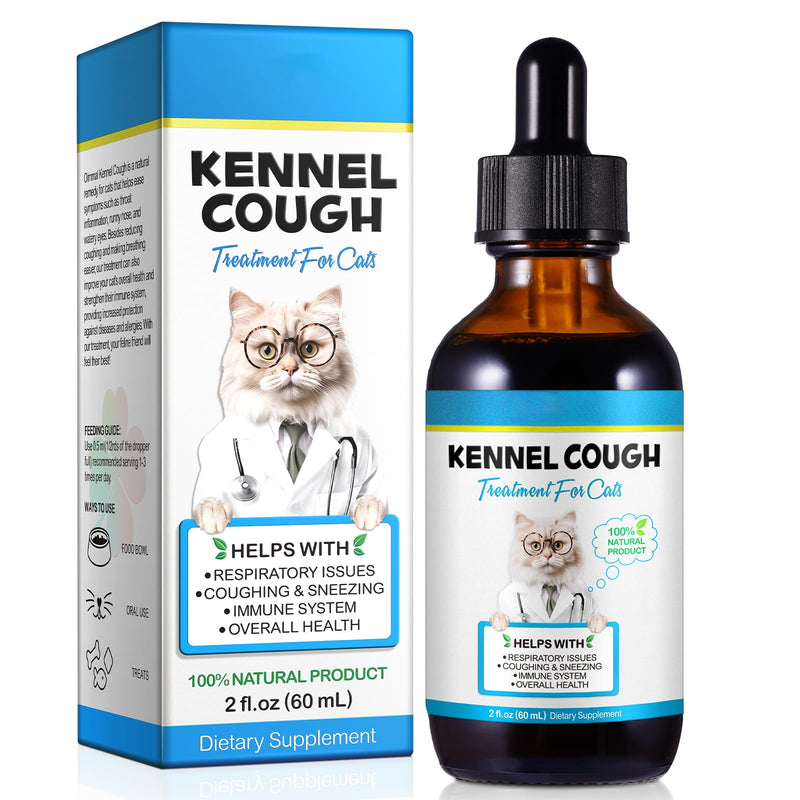 Kennel Cough for Cats, Kennel Cough Herbal Drops, Cats Cough Reliel Liquid Drop for Cats Allergy Relief, Soothes Cats Cough, Pet Health Supplies for Cat Cough Care, Chicken Flavor - 1 Pack / 2 Fl oz - PawsPlanet Australia