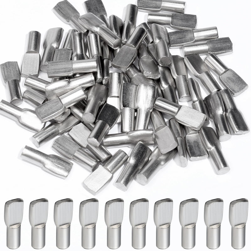 FANDAMEI 5mm Shelf Pins, Shelf Pegs, Cabinet Shelf Pegs 5mm, Pegs for Cabinet Shelves, Nickel Plated Shelf Support Pegs, Spoon Shape Shelf Pegs for Shelves, Cabinet Pegs for Shelves, 60 PCS Silver