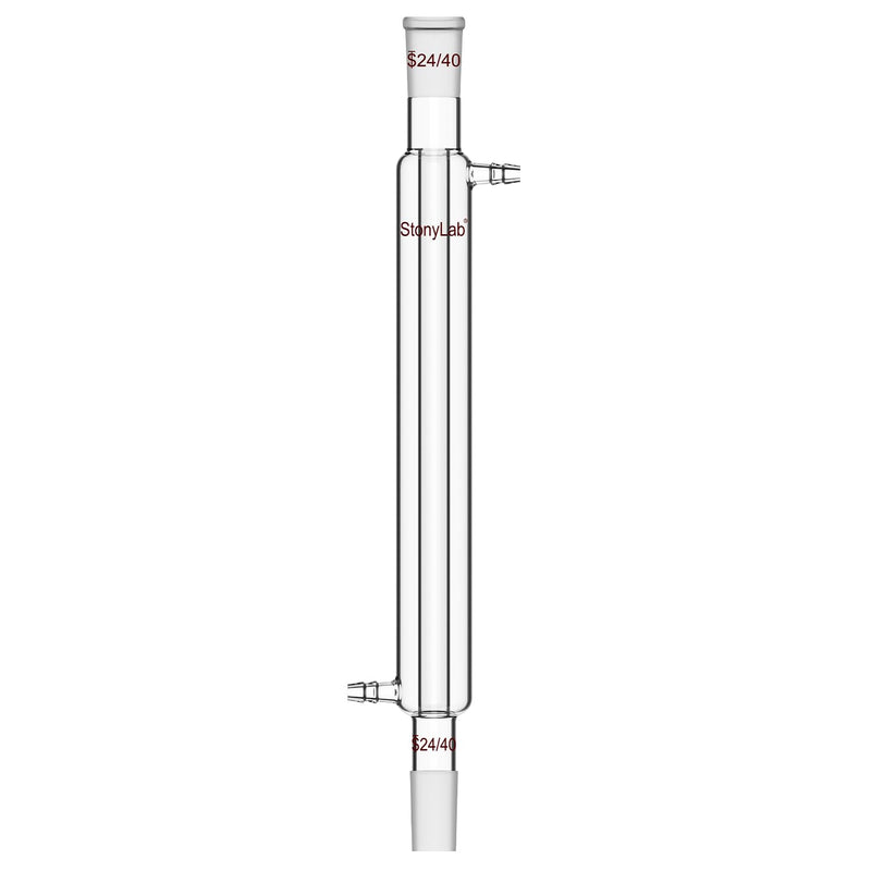stonylab Liebig Condenser, Borosilicate Glass Liebig Condenser with 24/40 Joint, Jacket Length 11.81 Inch, Laboratory Condensation Distillation Glassware 300 mm