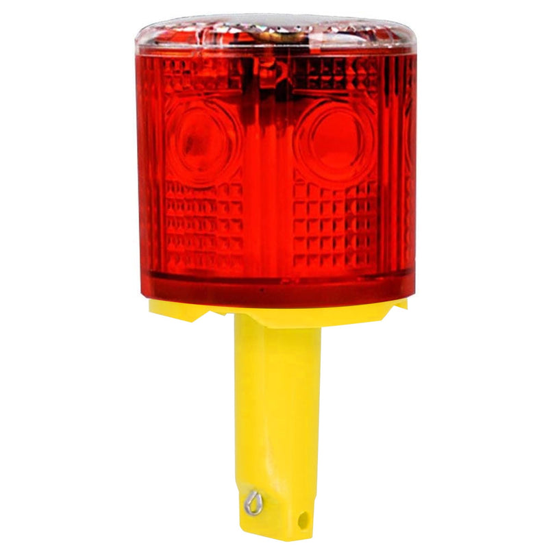 Solar Strobe Warning Light: IP54 Waterproof Flashing Safety Light High Bright LED Warning Lamp Traffic Light for Construction, Factory, Safety Road Sign, Dock Marine Beacon (Red-Column) Red-Column