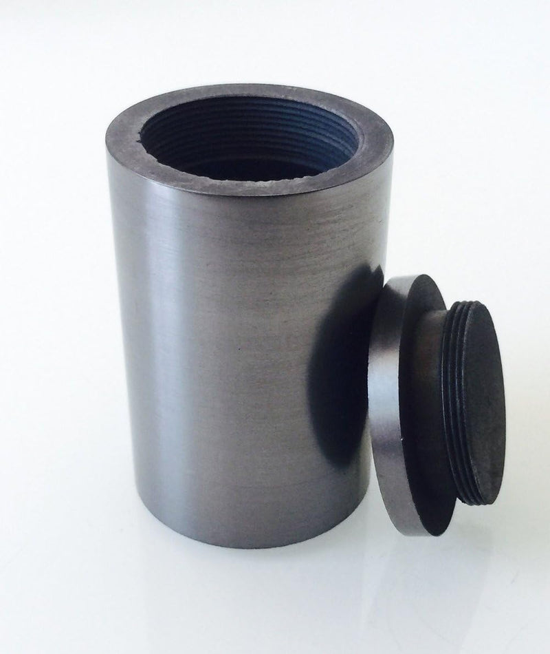 Smelting Lab Graphite Crucible with Screw Lid Cover Lab Supply 99.95% Purity (140ML，70x75MM) 140ML，70x75MM