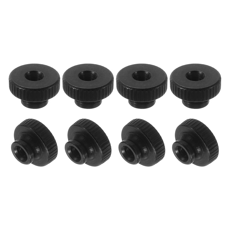 uxcell Knurled Thumb Nuts, 12Pcs M3 Carbon Steel Nut High Head Through Hole for 3D Printer Part, Black 12