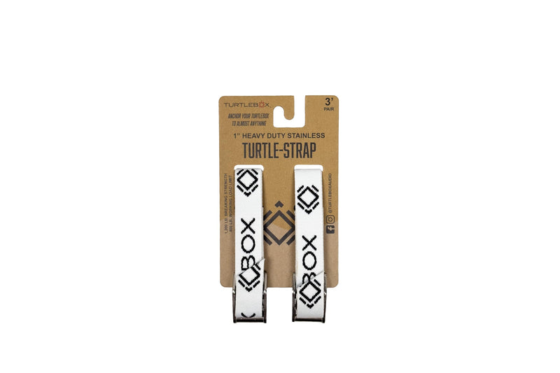 Turtlebox: Tie-Down Strap Kit - Includes 2 Straps - Strap Your Turtlebox Speaker on Your Ranger, Snowmobile, Kayak, Cooler or Boat to give You Peace of Mind - Set of 2, Each 41" Long (White) White
