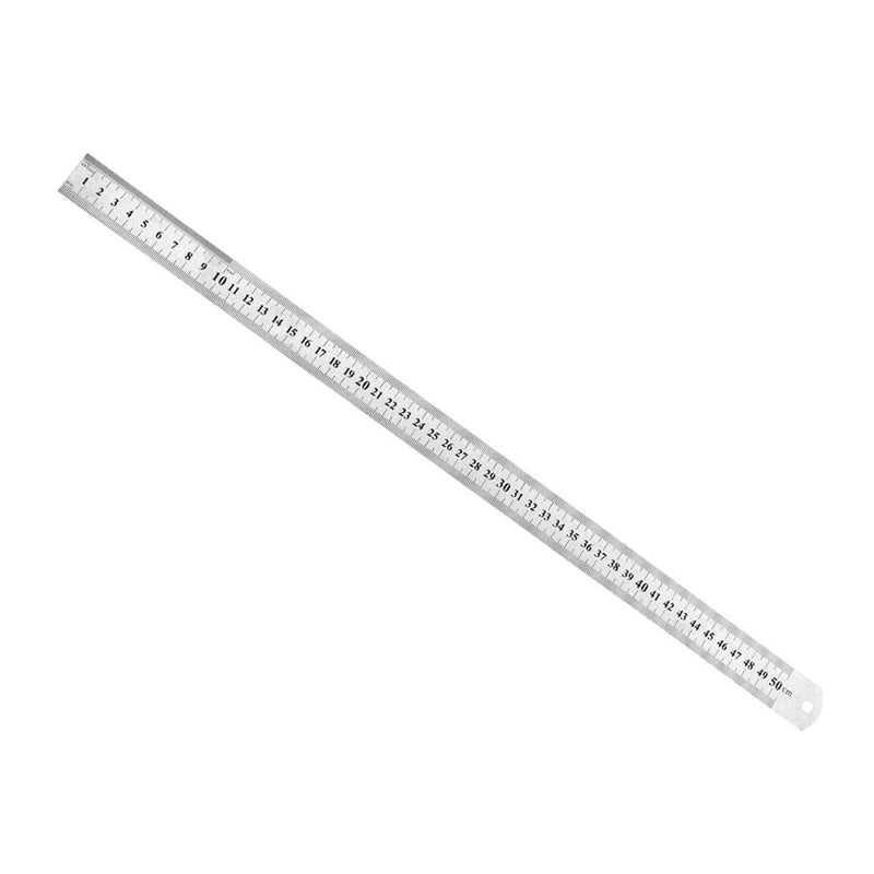 Metal Straight Edge Ruler - [ 500mm 20 Inch Metric ] Stainless Steel 0.7mm Thickness Centimeters Rulers for Precision Measuring Use, with Hang-up Hole 1