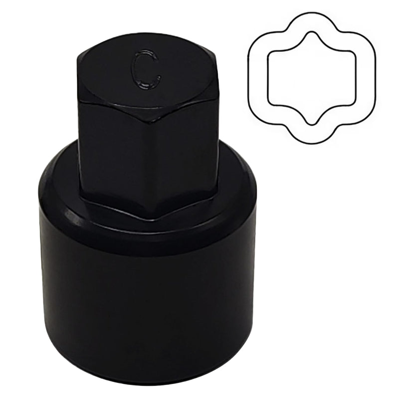 C-Wheel Locking Nut Key Compatible with Toyota Models, Lexus, Tacoma, Wheel Lock Nut Socket Adapter Set, Wheel Anti-Theft Lug Nut Removal Tool Socket C