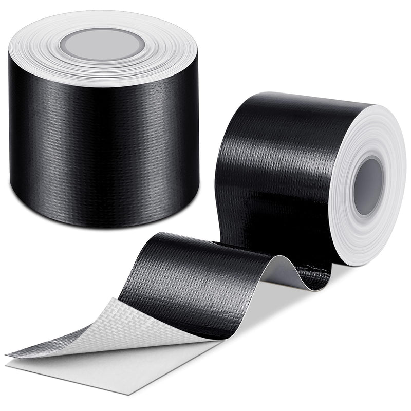 Zonon 2 Rolls Heat Shield Tape Cool Tapes Aluminum Foil Heat Reflective Adhesive Heat Shield Thermal Barrier Foil Tape Self-Adhesive Heat Resistant Tape for Hose and Auto Use (Black,2 Inch X 32.8 ft) 2 Inch x 32.8 ft Black