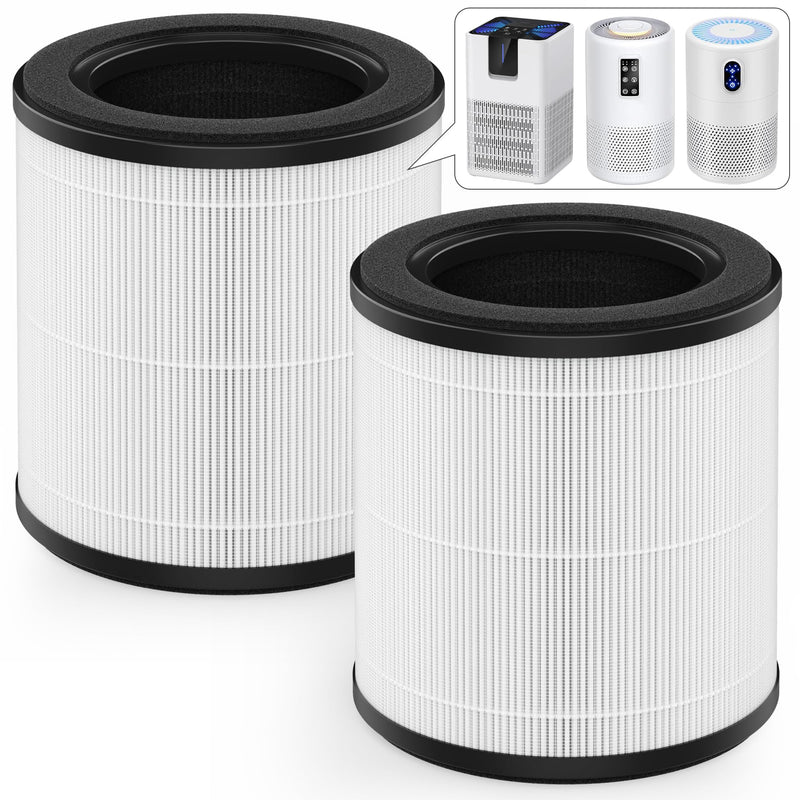 2 Sets Replacement Filter Compatible with MOOKA B-D02L & M05, KOIOS B-D02L and VEWIOR B-D02U Air Cleaner Purifier 2 Sets