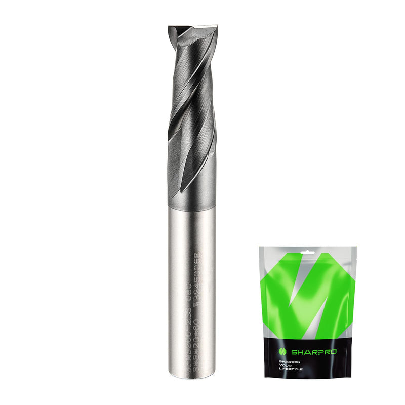 8mm Shank 8mm Cutting Dia. Carbide Square End Mill 2 Flute AlCrN Coated CNC Milling Bit, Faster chip Removal, Apply for Alloy Steel, Stainless Steel and Various Cast Iron. 8mm SHK 8mm DIA 1
