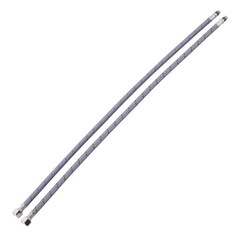 Faucet Supply Lines, WOWOW 24" Bathroom Sink Faucet Hose, Braided Nylon cUPC Supply Lines 3/8" Female Compression Thread × M8 Male Connector,Stainless Steel Braided Supply Line(1 Pair) 24Inch