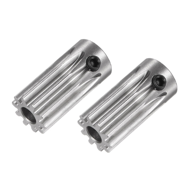 2pcs Mod 1 Straight Spur Pinion Gear Motor Gear 10 Teeth - [5mm Aperture x 20mm Height], Suitable for RC Cars, Stainless Steel - NewNest Australia