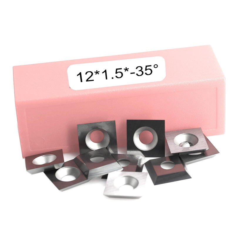 10PCS 12x12x1.5mm(Thickness) Carbide Inserts Cutters for Slab Flattening Router Bit, 4-Cutting Edge(Reversible), Standard Square Replacement Blade for Surfacing Router bit 10PCS 0.47"x0.47"x0.06"