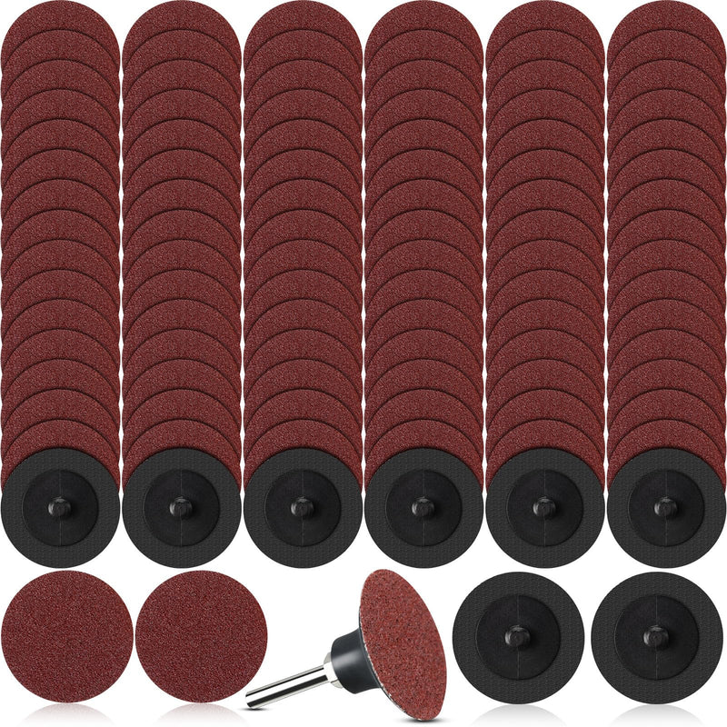 Newwiee 150 Pieces 2 Inch Sanding Discs 120 Grit Die Grinder Sanding Disc for Surface Prep Strip Grind Polish Finish Burr Rust Paint Removal Red