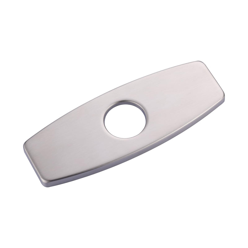 Bathroom Faucet Escutcheons Brushed Nickel: 6 Inch Sink Hole Cover - Non-Leakge Deck Plate For Bathroom Faucet - Solid Faucet Base Plate for 1 or 3 Hole Bathroom Vanity Basin - 4" Faucet Cover Plate