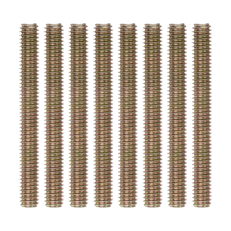 8pcs Fully All Threaded Rod [5/16"-18 Thread x 3" Length], Color Zinc Fully Thread Screws for Furniture Mounting Assembly Fastening, Carbon Steel 5/16x3"