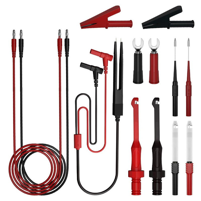 13pcs 4mm Banana PlugTest Leads Kit Digital Electrical Test Probes Set Fully Insulated Alligator Clips Test Tweezer Wire-Piercing Back Probe Pin 0079 13pcs