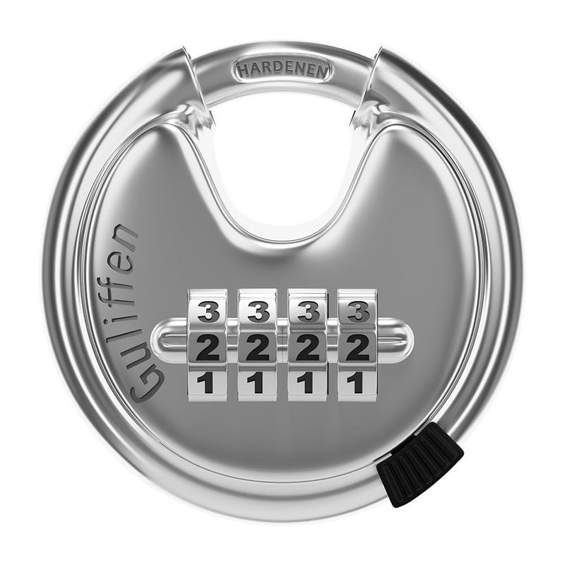 Discus Combination Lock,Heavy Duty Stainless Steel Disc Combination Padlock for Storage Unit, Sheds, Garages and Trailer