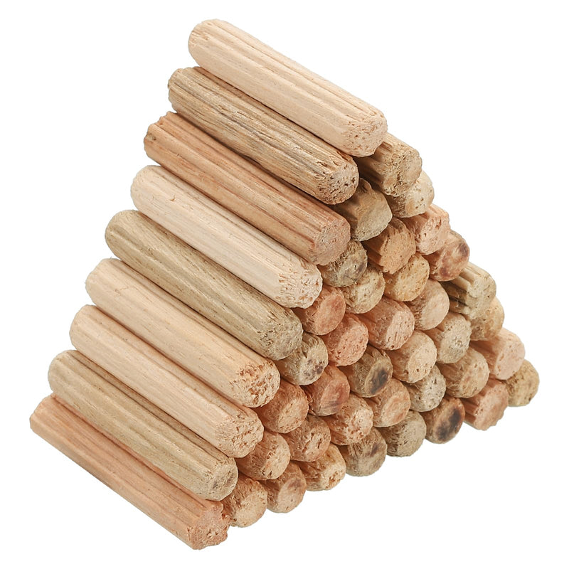 PATIKIL 3/16" x 31/32"(5 x 25mm) Wood Dowel Pins, 150 Pack Fluted Wooden Dowel Pin Straight Groove Rods for Furniture Door Art Crafts Projects 3/16" x 31/32"