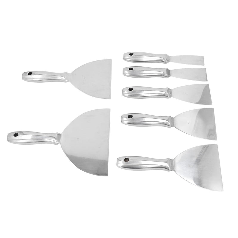 7-Piece Stainless Steel Putty Knife Set, 1.5-8 inch Blades, Paint Scraper Kit with Storage Bag