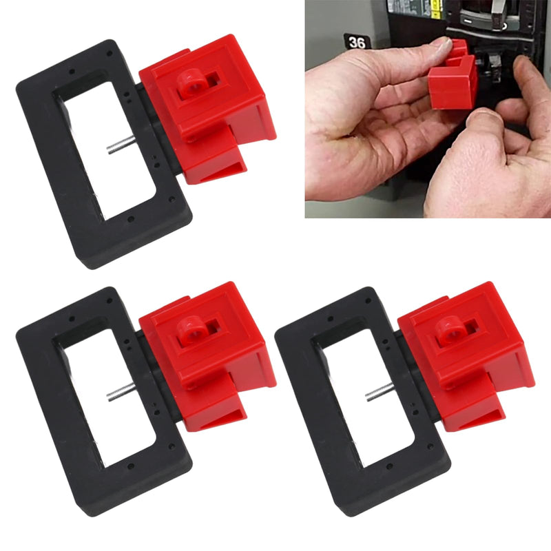 CNQLIS Extra Large Circuit Breaker Lockout Device, for 480/600V Clamp-on Electrical Single Pole Breaker for Station Lock Out Tag Out Kit (3Pcs) XL | 480/600V | Clamp-on