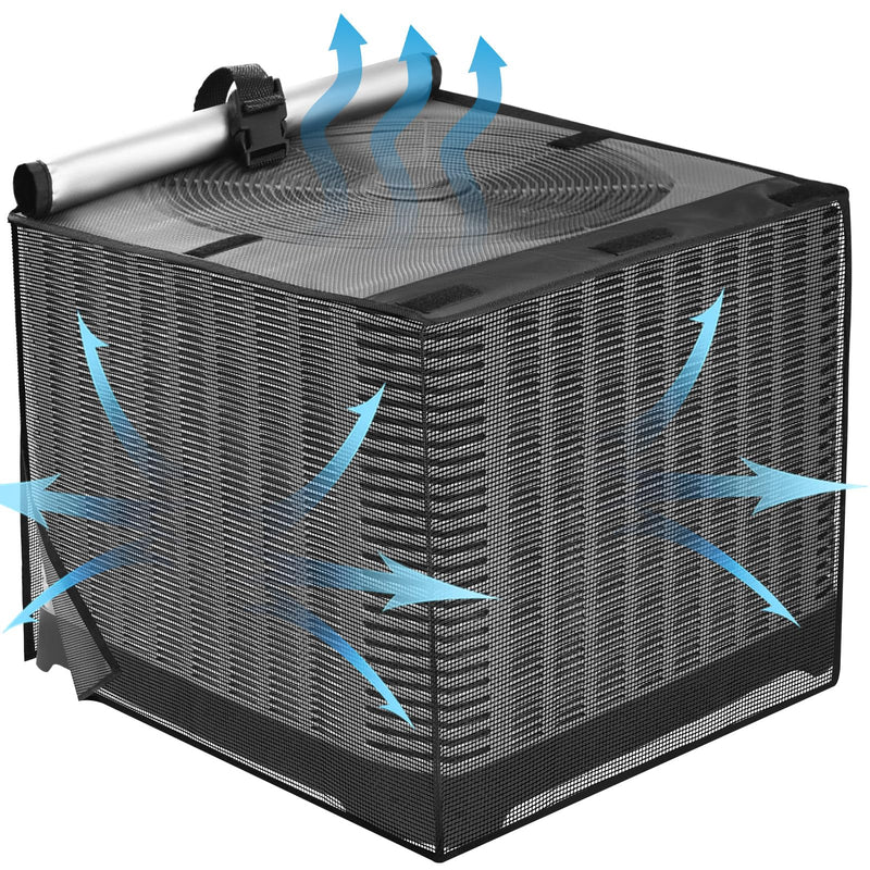 2 in 1 Air Conditioner Covers for Outside, 24''W x 24''W x 30''H, Black 24"W x 24"D x 30"H