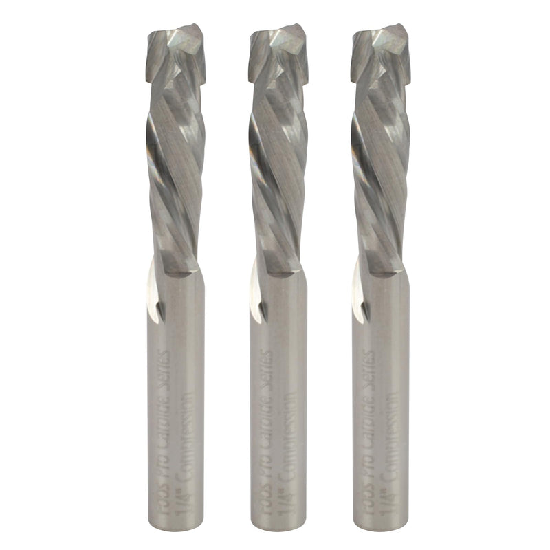 Foos - Compression up/Down Router bits - 1/4” Shanks - USA Veteran Owned (3 Pack 1/4" CD) 1/4" Cutting Diameter 3