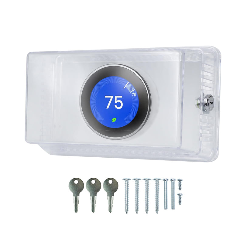 Thermostat Lock Box with Key 10" L x 6.2" W x 3.8" H, Large Thermostat Guard for Thermostat on Wall, Lock Box for AC Thermostat