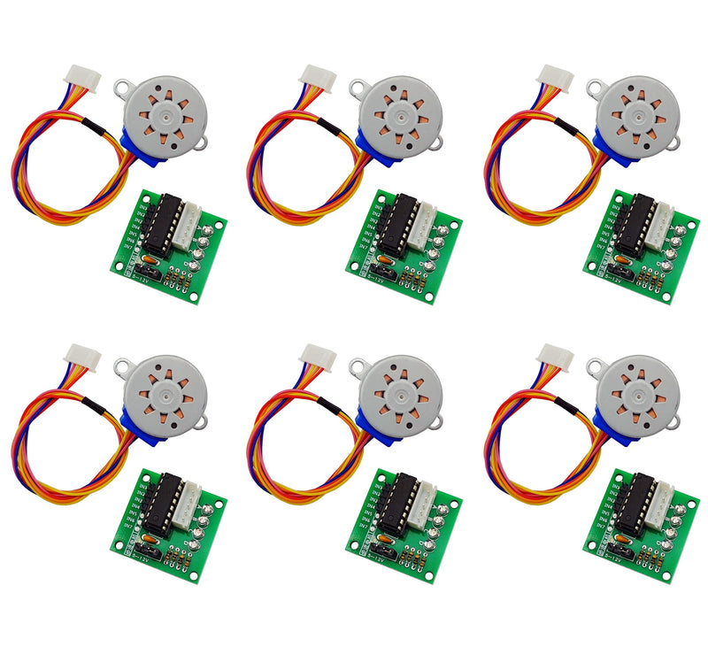 6 Sets ULN2003 Stepper Motor Drive Module Green Board + 4-Phase 5-Wire 28BYJ-48 Stepper Motor (12, Volts (DC))