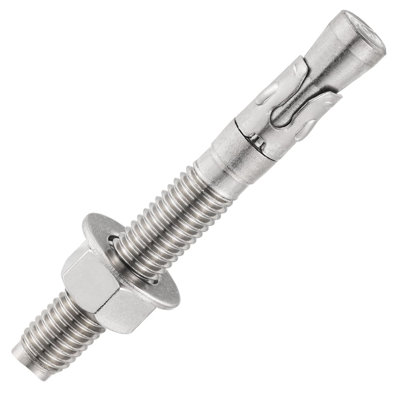 10Pcs 1/4x3" Inch Standard Fasteners for Heavy-Duty 304 Stainless Steel Wedge Anchors for Cement and Concrete 1/4x3" 10