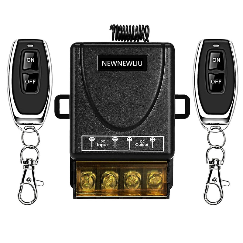 12 Volt Remote Switch Wireless,DC12V/24V/48V/72V/30A Relay,Remote Control Switch,RF Remote Control with 328FT Long Range for All Kinds DC Motors,Fans lamp, Roller Lind Door. 12V-72V remote switch