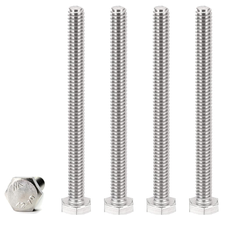 10Pcs M8 Hex Bolts M8x75mm Hex Head Bolts Stainless Steel 304 M8-1.25 Hex Bolt Fully Threaded Hex Tap Bolts Metric Hexagon Head Screw Machine Bolts Right Hand External Hex Drive M8*75mm