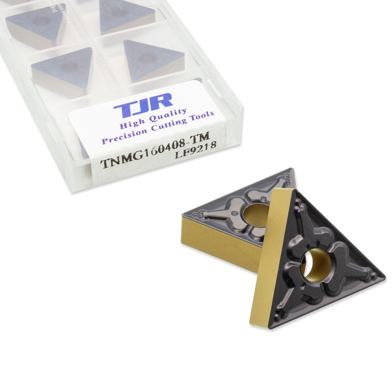 TJR® 10-Pack TNMG331 / TNMG160408-TM LF9218 Indexable Carbide Lathe Inserts for CNC & Standard Lathes – Premium Machining for Stainless Steel, Steel, Cast Iron & More