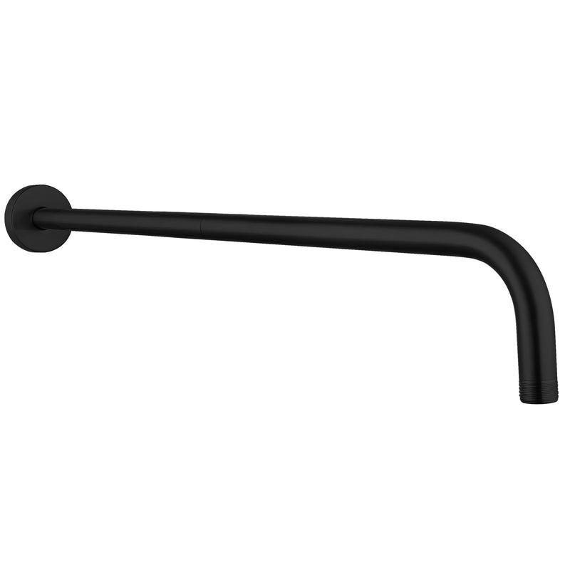 Shower Arm with Flange, 24 Inches Wall Mount Replacement Extension Showerhead Arm For Fixed Shower Head, Matte Black 24 Inch