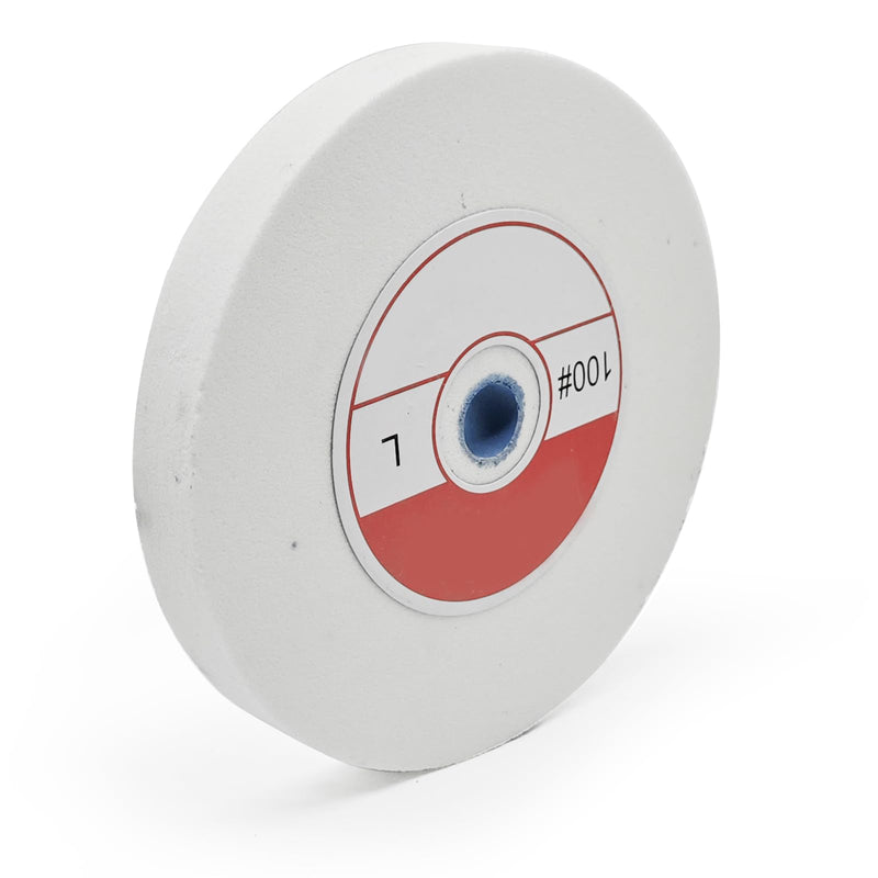 1 Piece Benchtop Grinding Wheel, 5 Inches, Suitable for Grinding Alloy Steel, Hardened Steel, High Carbon Steel and Other Metals. 100 Grit, 1/2" Mandrel Hole, 0.67" Thickness (White Corundum) 100 grit.white