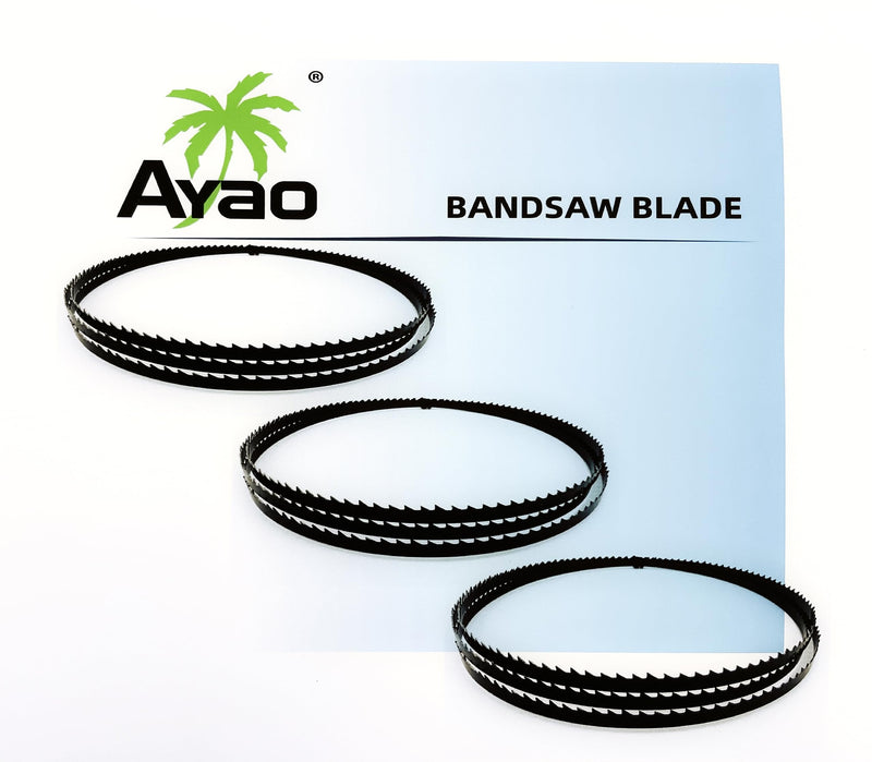 AYAO 80 inch Bandsaw Blades Assortment (1/8" 1/4" 3/8" Wide) to fit Craftsman 12" Band Saw, 3PK